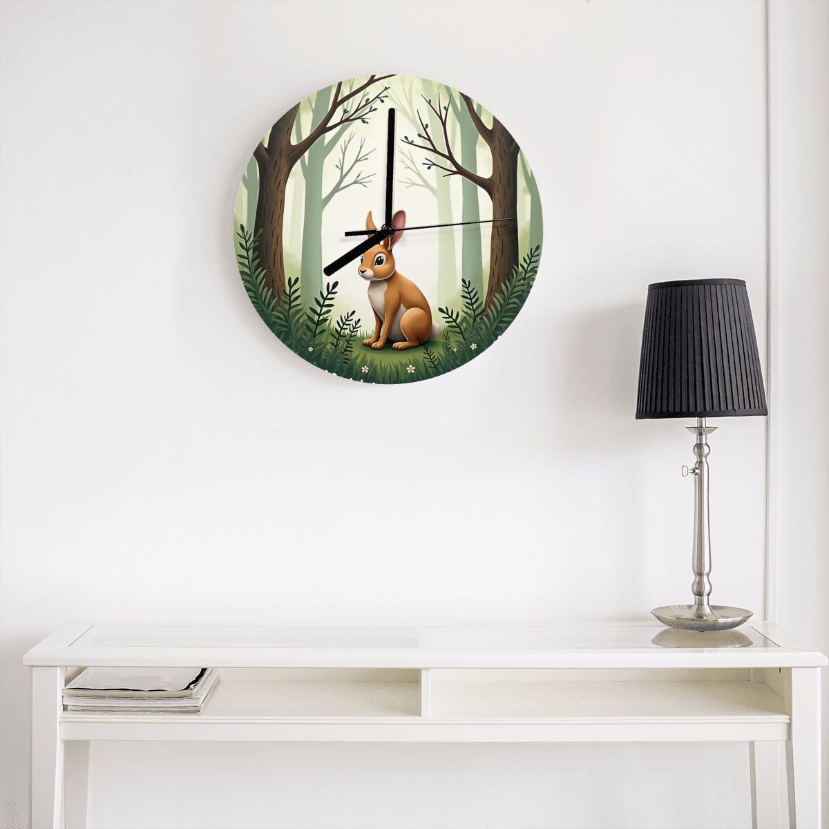 "Fernwood Friend" Rabbit Wall Clock