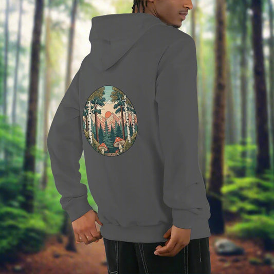 "Fungi Peaks" Mushroom Adult Hoodie Double-Sided Design - Rabbit Haven