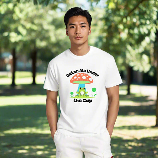 "Catch Me Under the Cap" Mushroom and Frog T-Shirt - Rabbit Haven