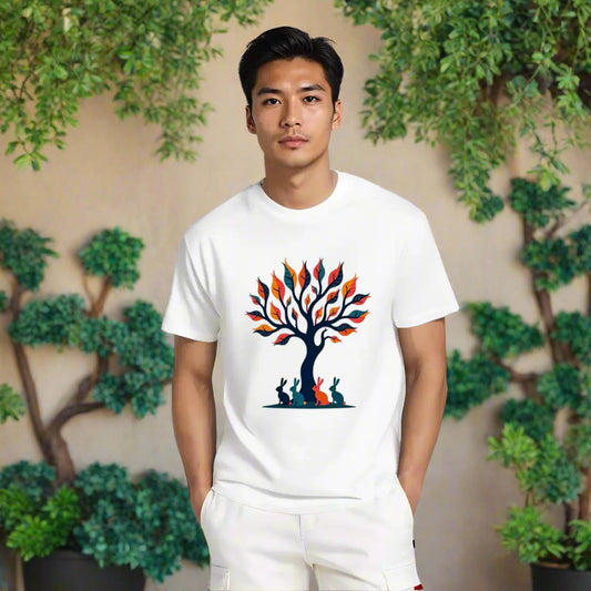 "Golden Hour Grove" Rabbit T-Shirt - Rabbit Haven