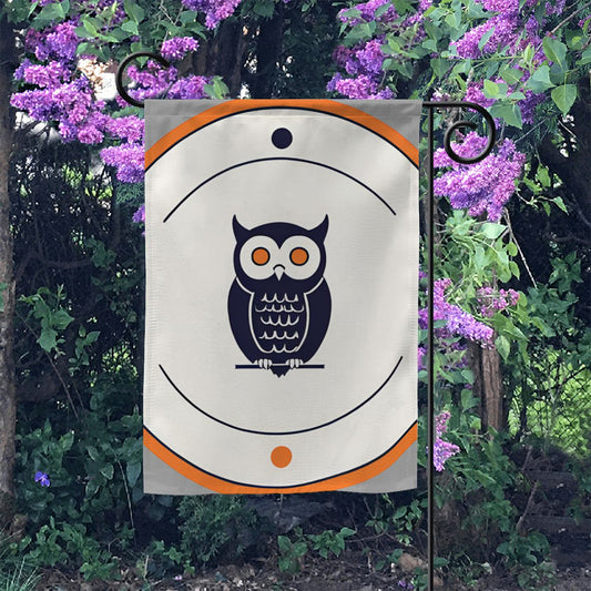 Wise Watcher Owl Garden Flag – Minimalist Outdoor Yard Banner