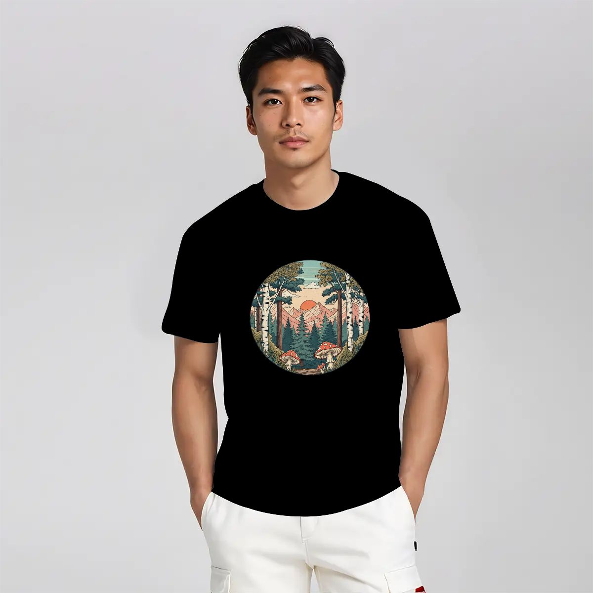 "Fungi Peaks" Mushroom T-Shirt - Rabbit Haven