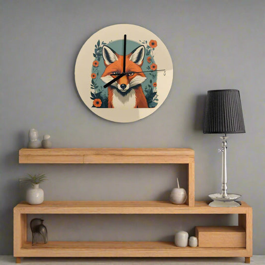 "Flora Fox" Woodland Wall Clock