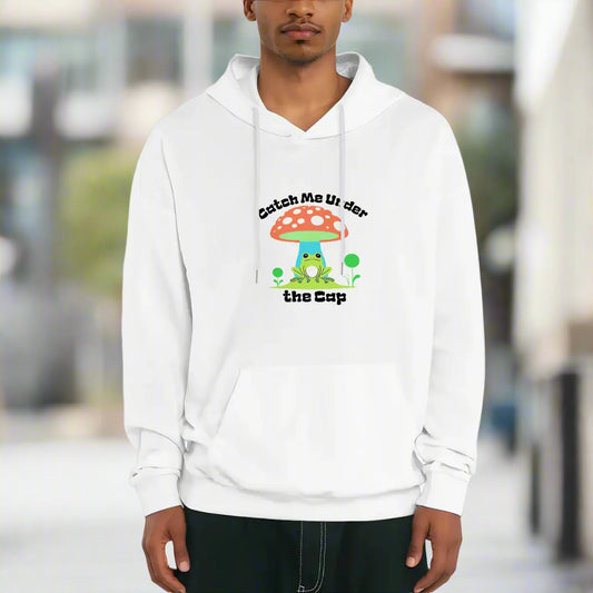 "Catch Me Under the Cap" Mushroom & Frog Adult Hoodie Double-Sided Design - Rabbit Haven