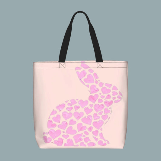 "Heartful Bunny" Shoulder Bag – Cute Pink Heart Rabbit Shoulder Bag for Animal Lovers