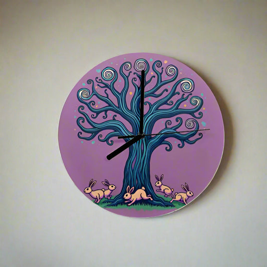 "Bunny Spiral" Bunny Wall Clock