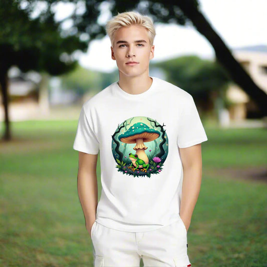 "Cap Guardian" Mushroom & Frog T-Shirt - Rabbit Haven