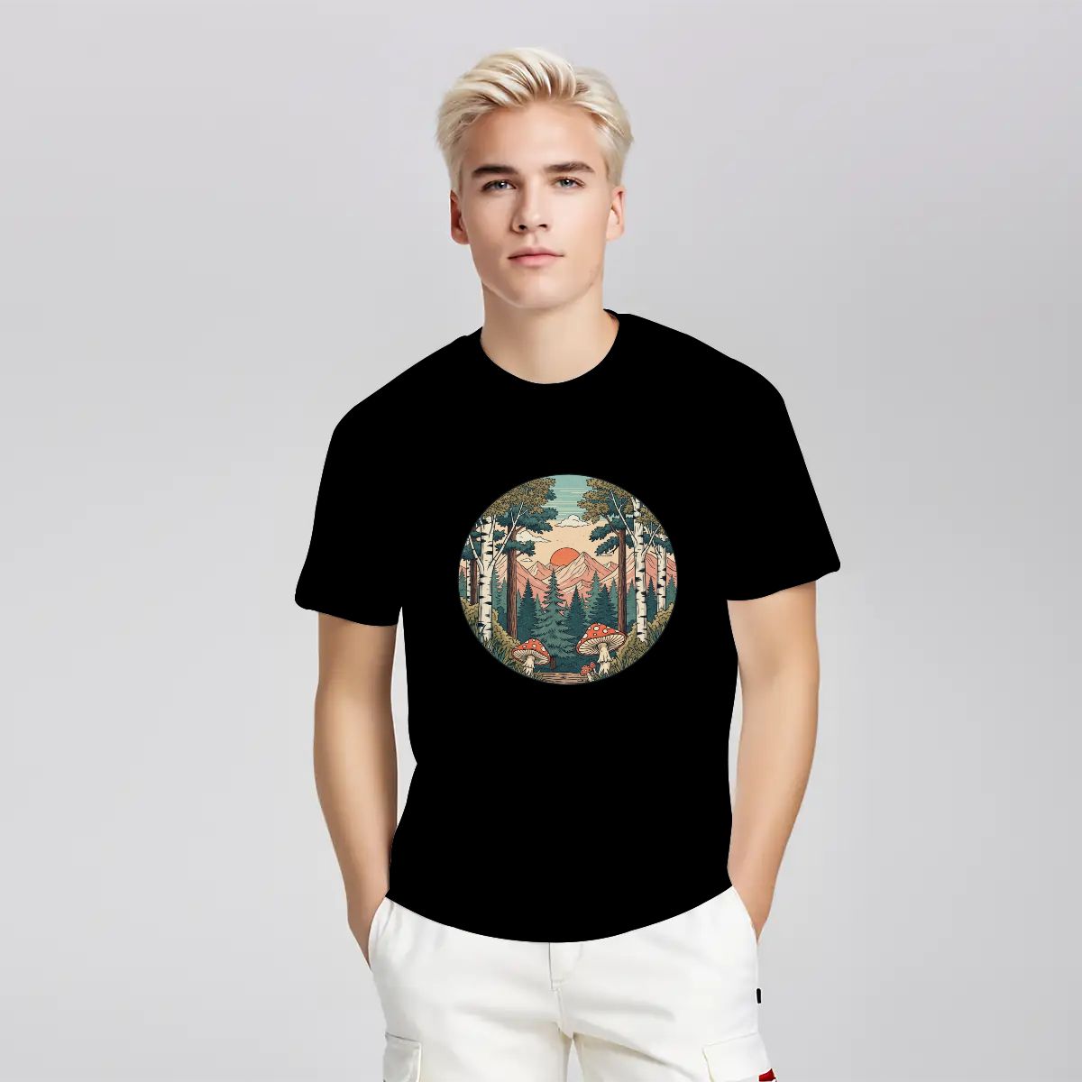 "Fungi Peaks" Mushroom T-Shirt - Rabbit Haven