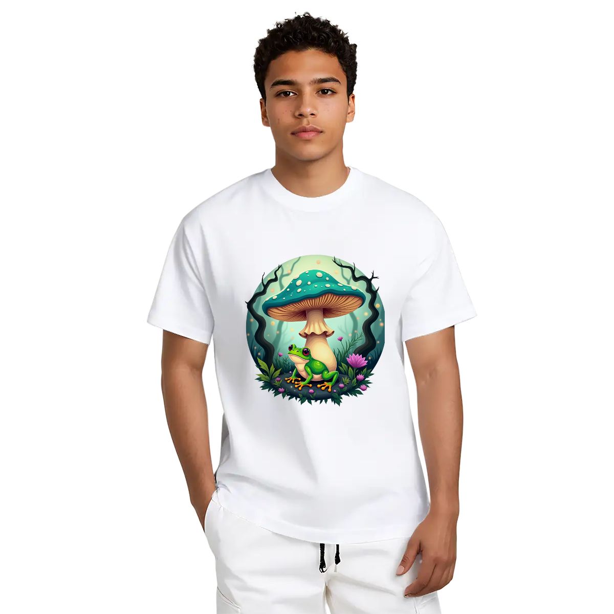"Cap Guardian" Mushroom & Frog T-Shirt - Rabbit Haven