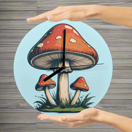 "Toadstool Trio" Woodland Wall Clock