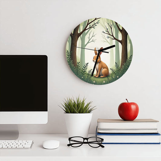 "Fernwood Friend" Rabbit Wall Clock