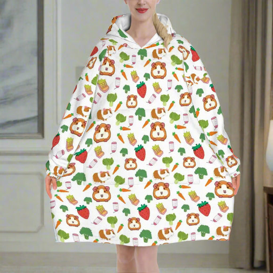 "Guinea Pig Picnic" Blanket Hoodie- Cute Cozy Wear for Animal Lovers