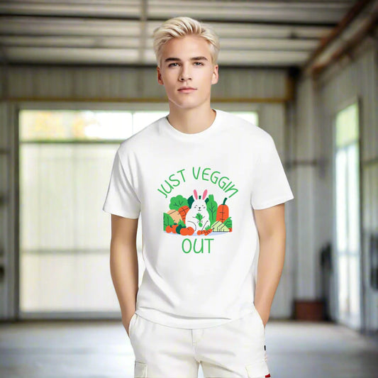 "Just Veggin Out" Rabbit T-Shirt - Rabbit Haven