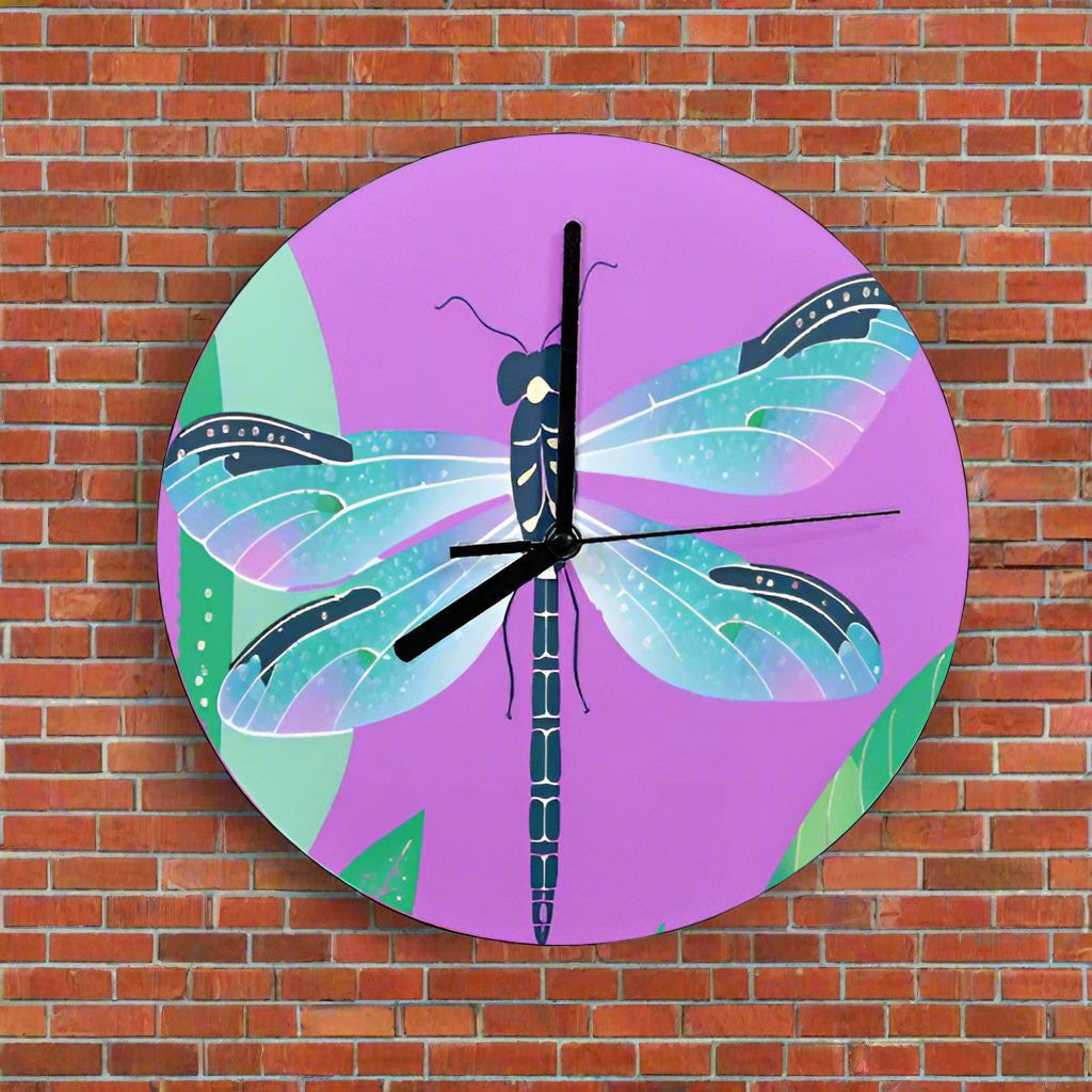 "Dragonfly Daydream" Elegant Dragonfly wall Clock
