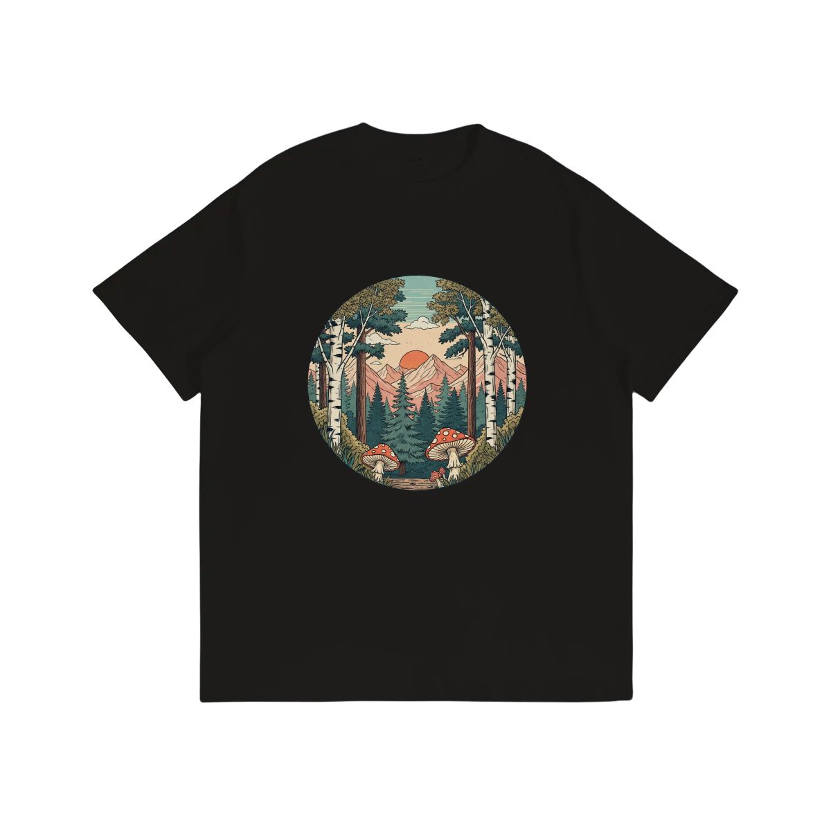 "Fungi Peaks" Mushroom T-Shirt - Rabbit Haven
