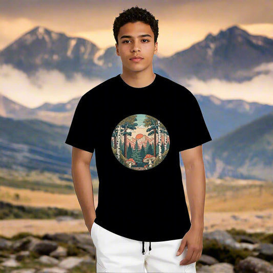 "Fungi Peaks" Mushroom T-Shirt - Rabbit Haven