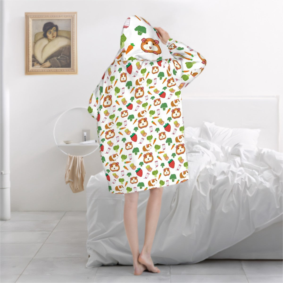 "Guinea Pig Picnic" Blanket Hoodie- Cute Cozy Wear for Animal Lovers