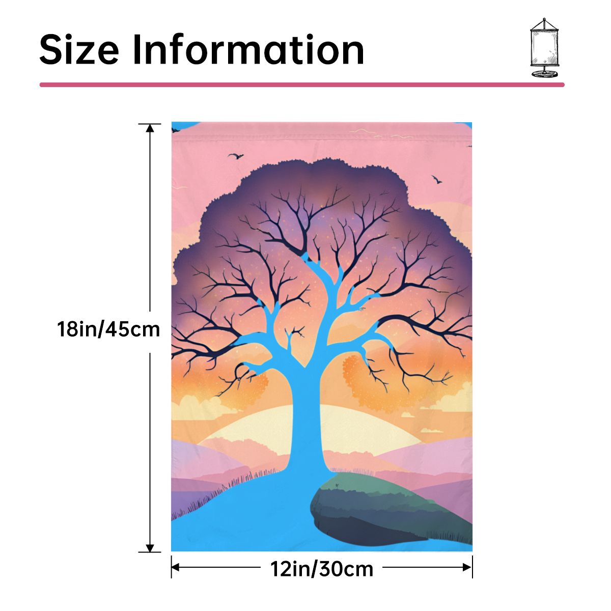 Serenity Tree Garden Flag – Tranquil Tree Outdoor Yard Decor