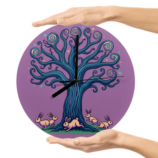 "Bunny Spiral" Bunny Wall Clock