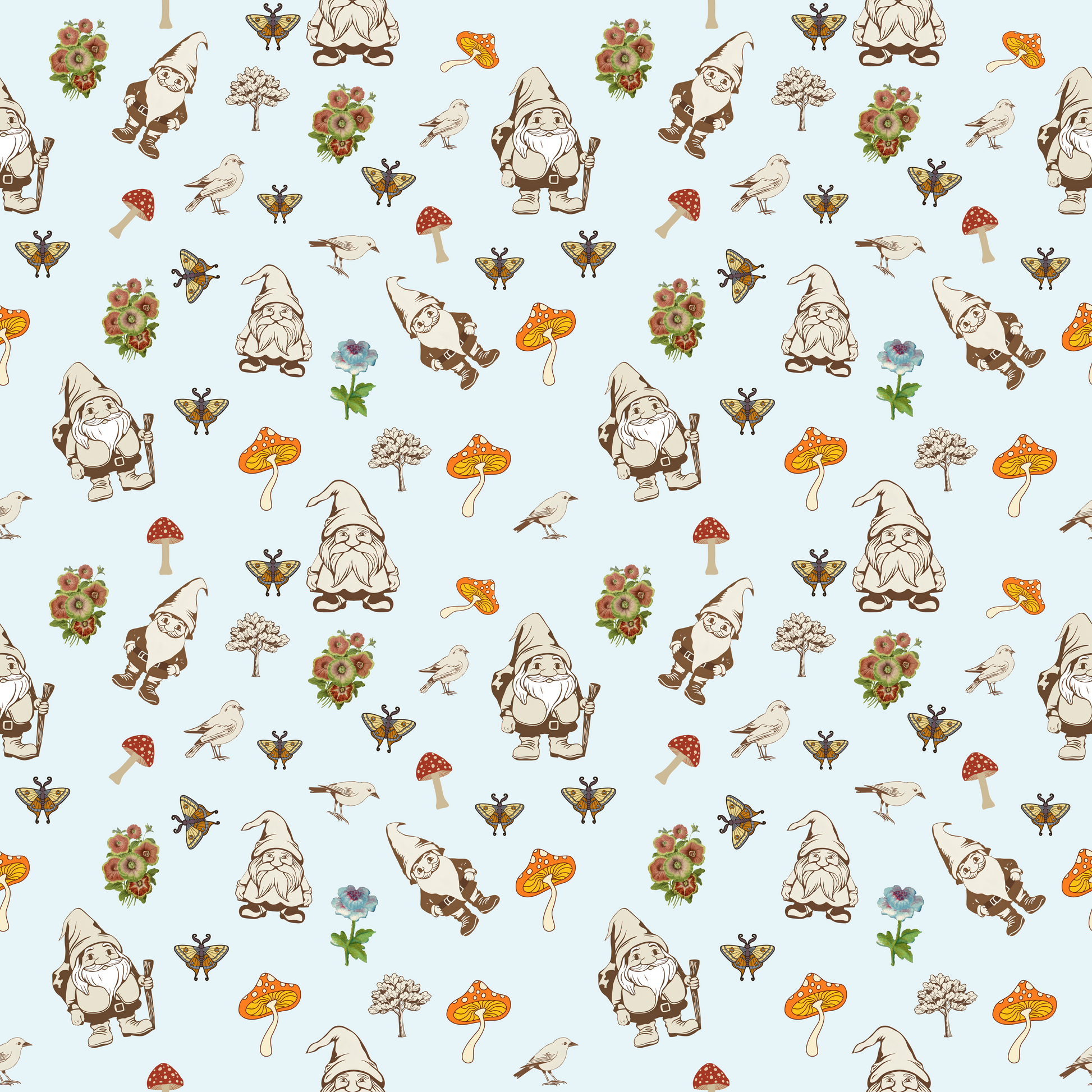 "Forest Folk" Light Blue Blankets - Rabbit Haven