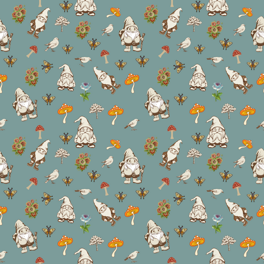 "Forest Folk" Slate Blue Blankets - Rabbit Haven