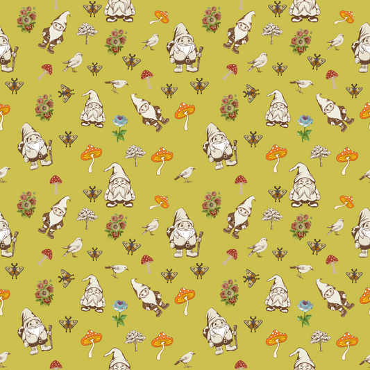 "Forest Folk" Olive Yellow Blankets - Rabbit Haven