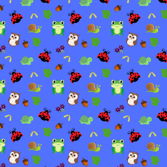 "Forest Frolic" Blue Blankets - Rabbit Haven