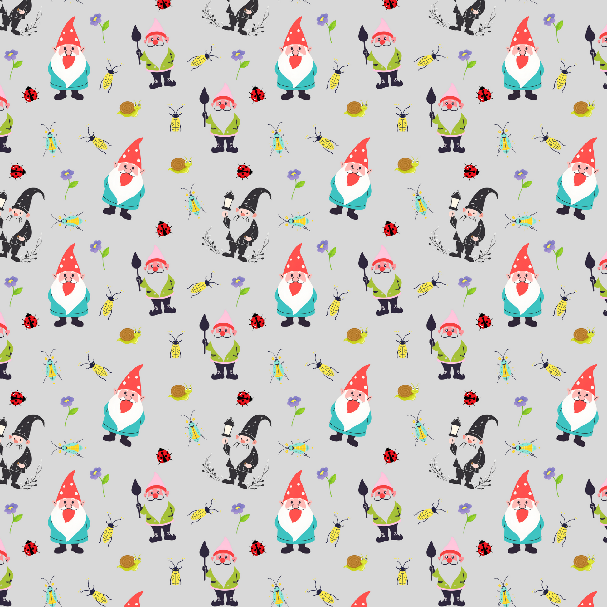 "Gnome Trails" Grey Blankets - Rabbit Haven