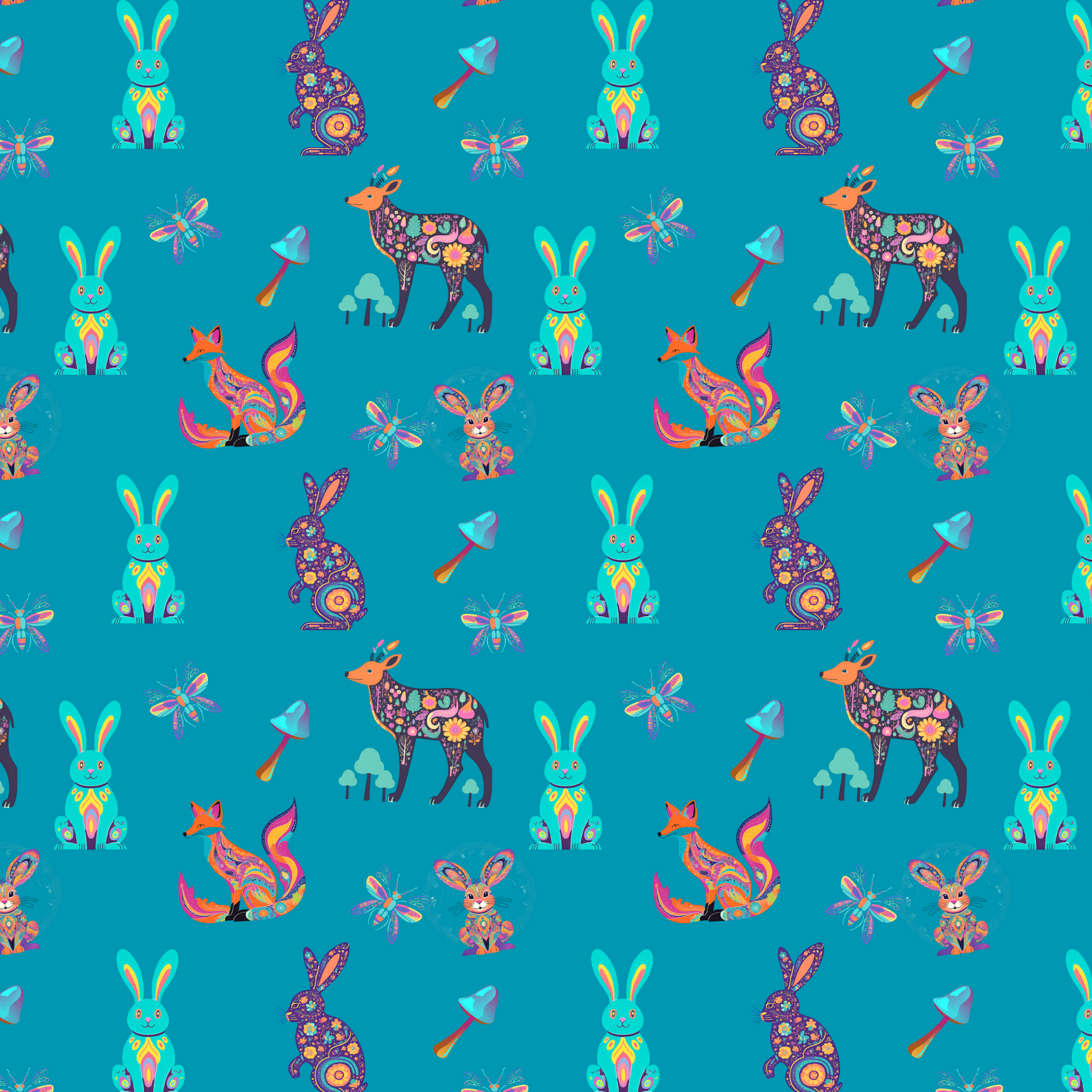 "Woodland Parade" Blankets - Rabbit Haven