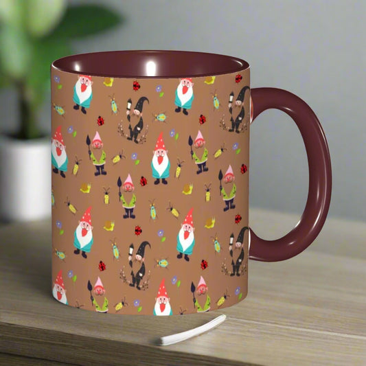 "Gnome Trails, Brown" 11oz Mug - Rabbit Haven