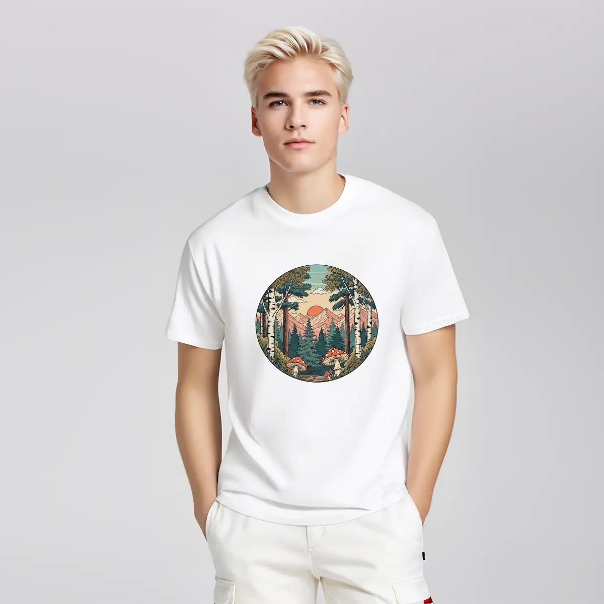 "Fungi Peaks" Mushroom T-Shirt - Rabbit Haven