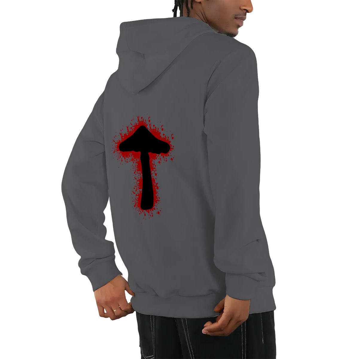 "Inkburst Mushroom" Adult Hoodie Double-Sided Design - Rabbit Haven