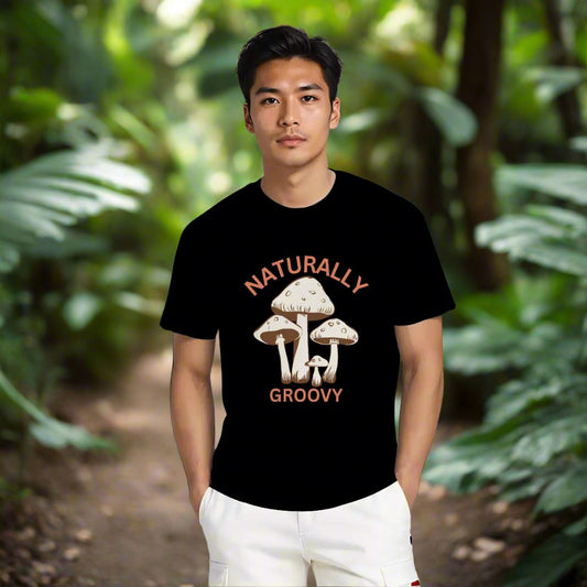 "Naturally Groovy" Mushroom T-Shirt Style2 - Rabbit Haven