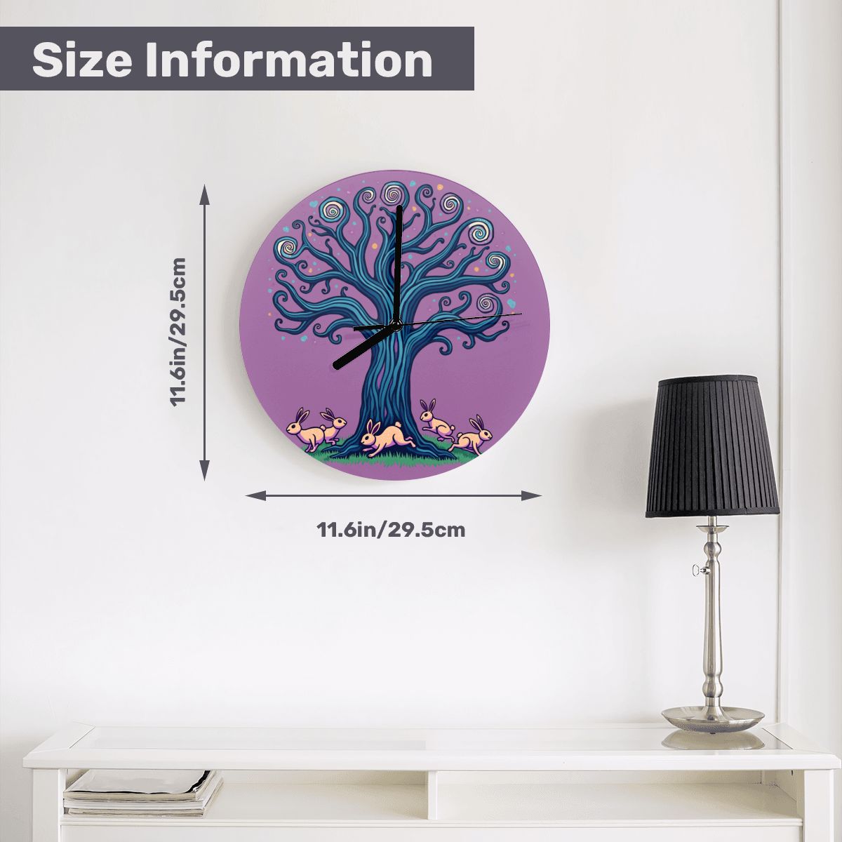 "Bunny Spiral" Bunny Wall Clock