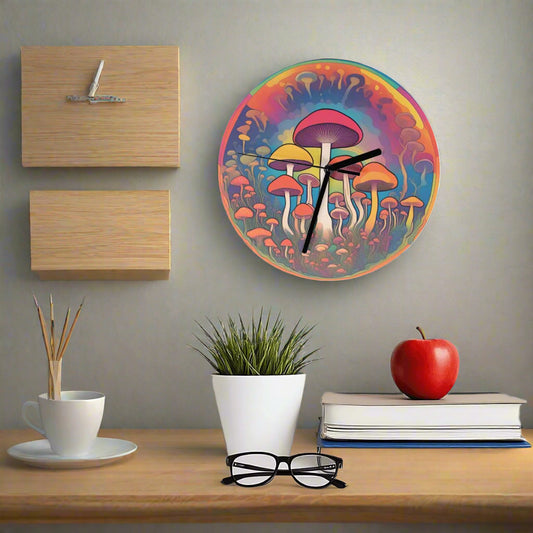 "Shroom Portal" Mushroom Wall Clock