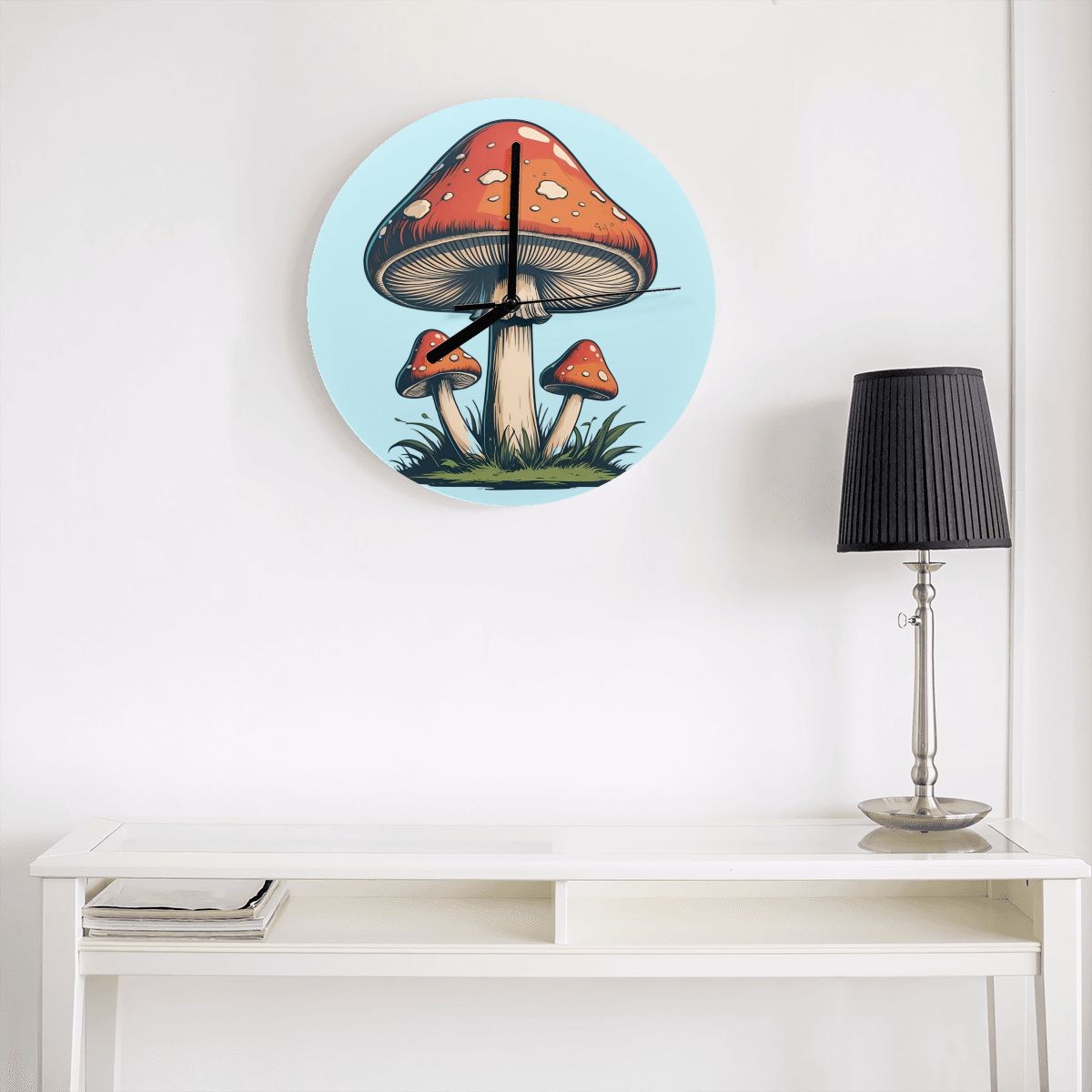 "Toadstool Trio" Woodland Wall Clock