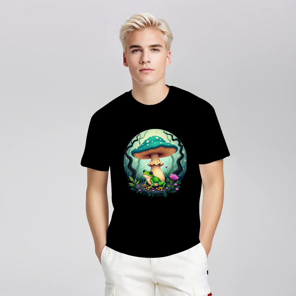 "Cap Guardian" Mushroom & Frog T-Shirt - Rabbit Haven