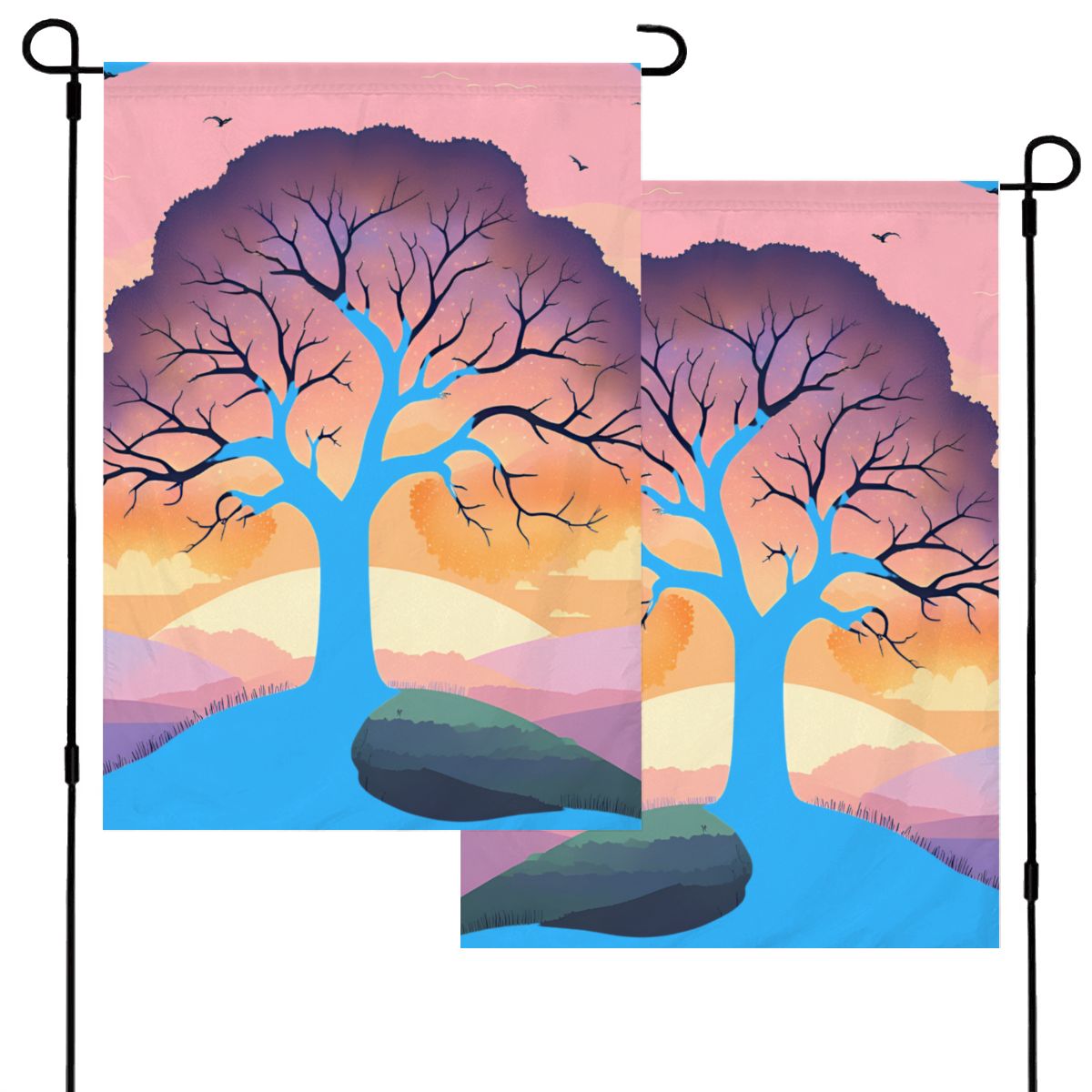 Serenity Tree Garden Flag – Tranquil Tree Outdoor Yard Decor