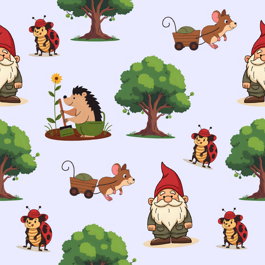 Gnome Folk & Friends Lavender Blanket – Cozy Gnomes & Woodland Animals